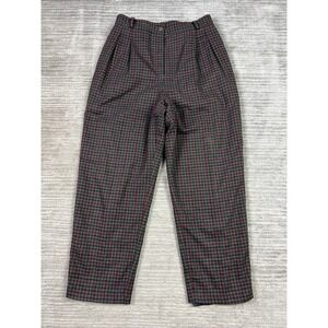 Sag Harbor Pants Womens 12 Multicolor Plaid Wool Blend Straight‎ Lined Casual
